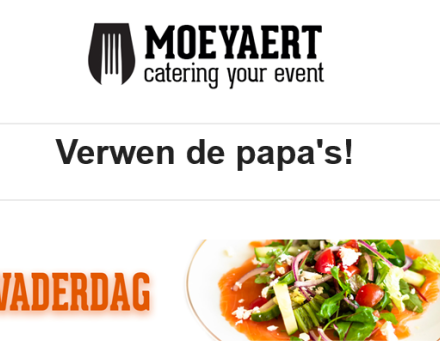 de Vaderdagmenu van Moeyaert Catering kan ook in de wijnshop afgehaald worden